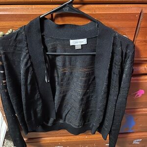 Calvin Klein Women's Sheer Black Shrug